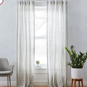 West Elm Accents - West Elm Striped Ikat Curtains Platinum West Elm Accents - West Elm Striped Ikat Curtains Platinum